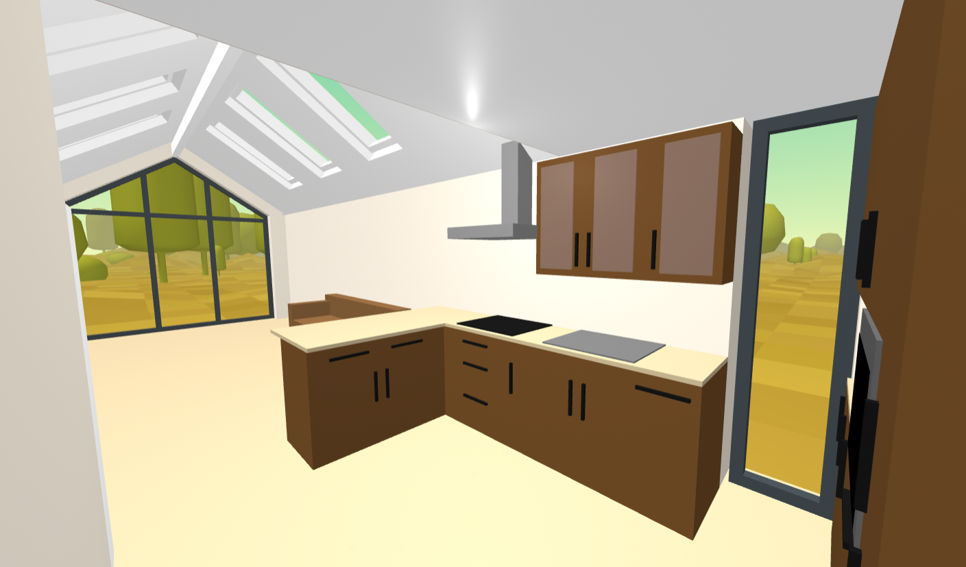 3D model of an annexe, created from architects drawings, prior to construction