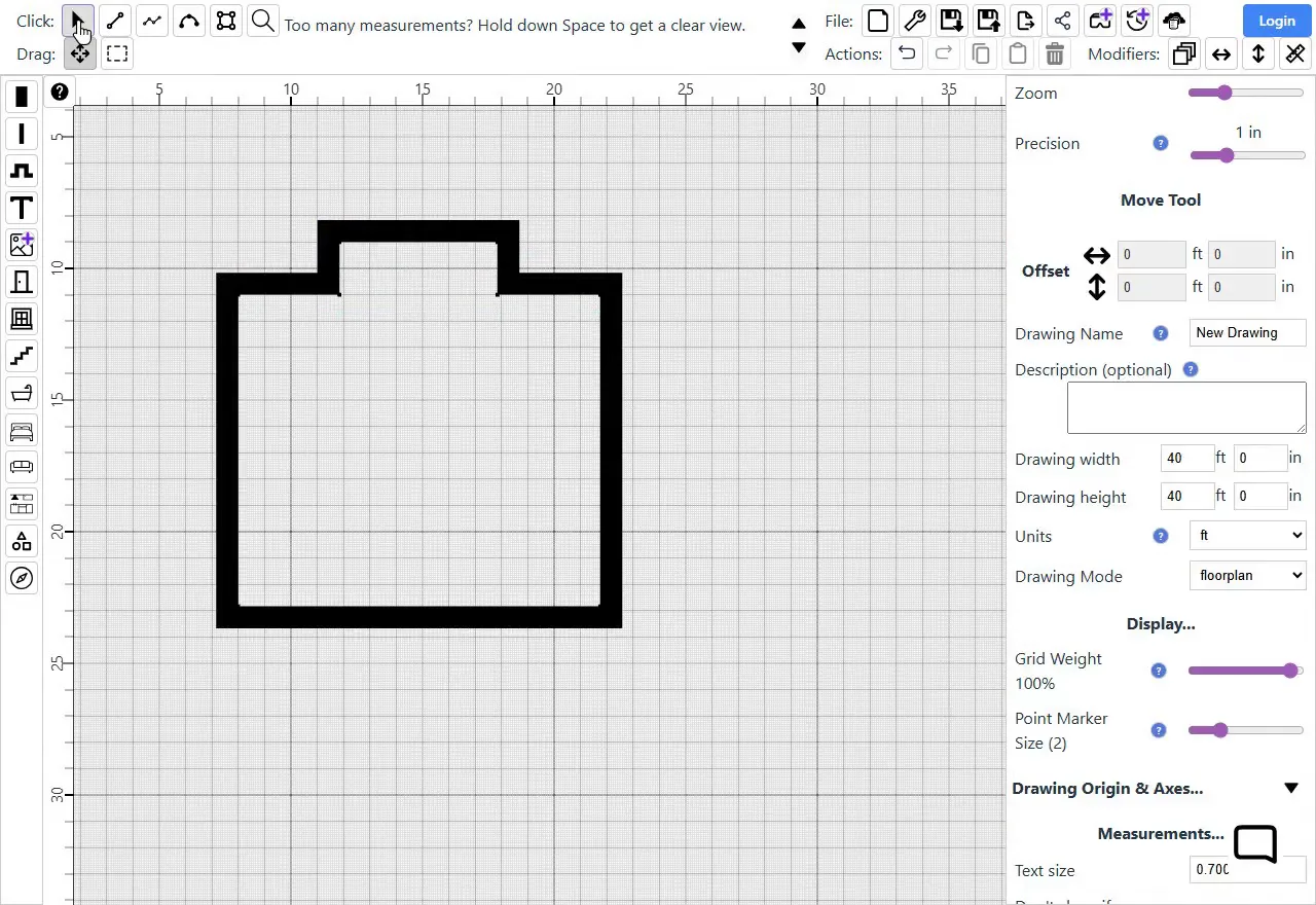 Typing a width of 6 feet and a depth of 2 feet for the Projection/recess tool, then placing a bay on the top wall of a bedroom