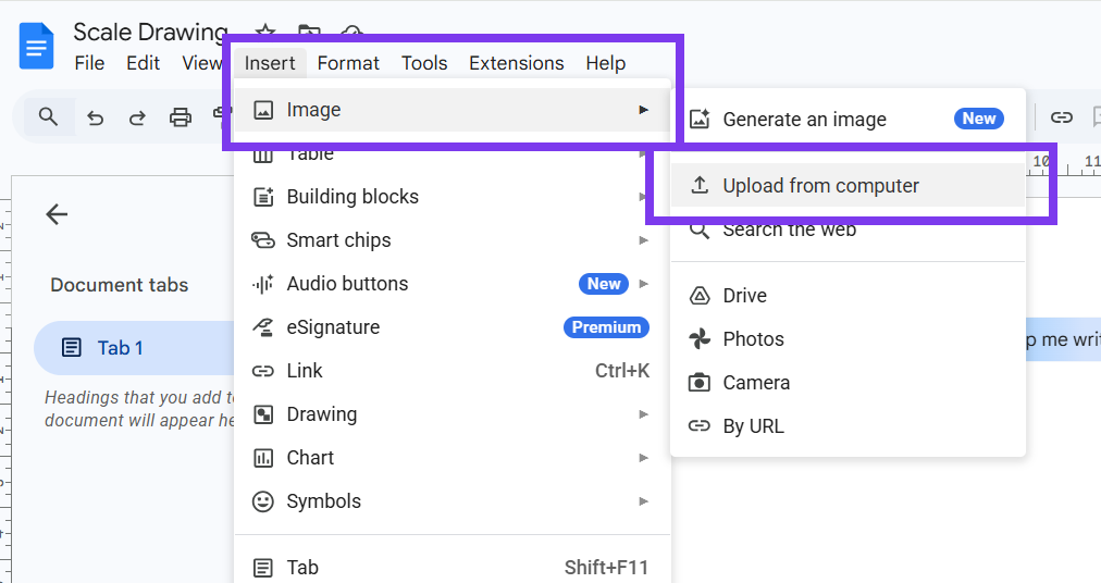 Adding a PNG Image to a Google Doc