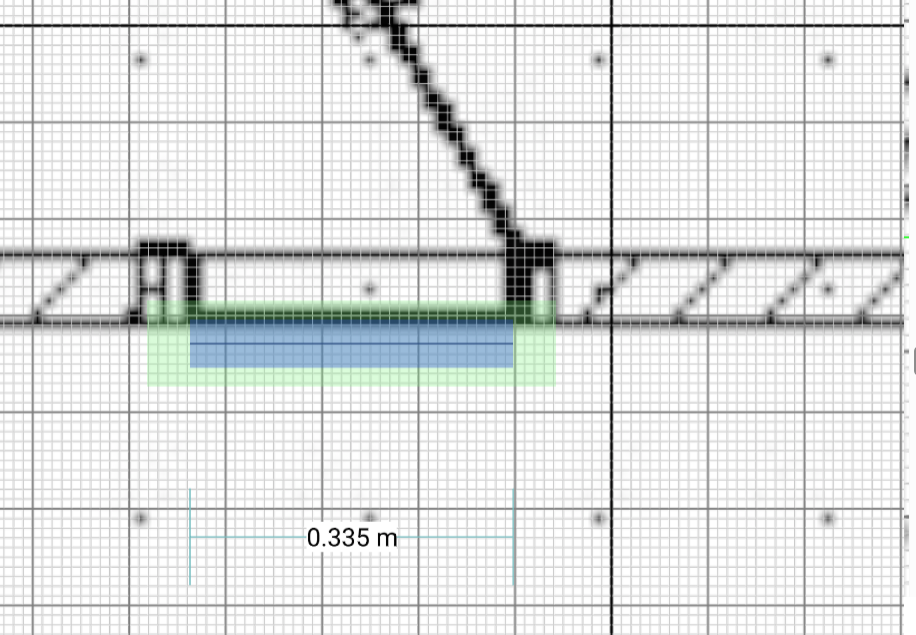 A line that matches the known length of the door