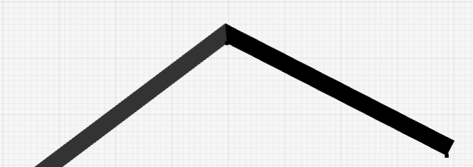 Line reshaping at the point that two lines meet