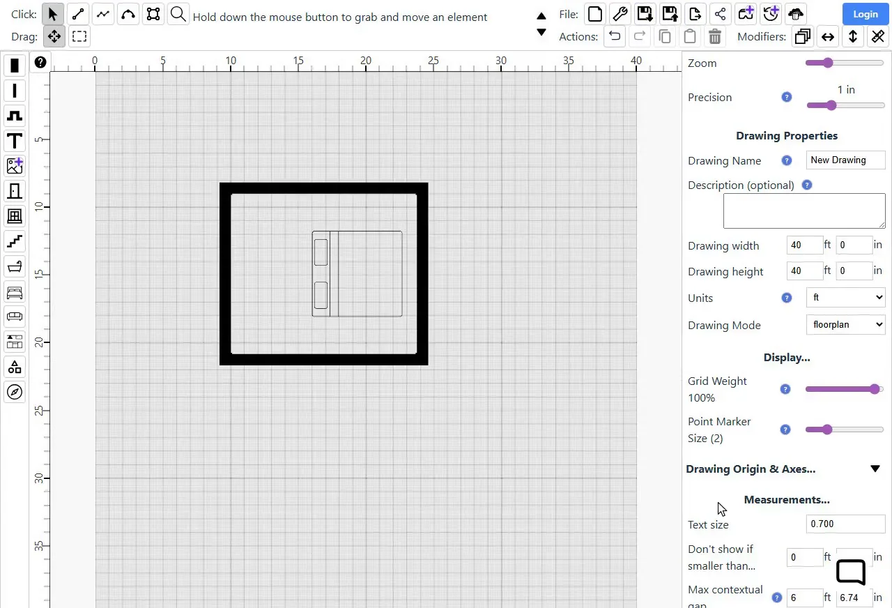 Clicking the disk button to choose where to save the drawing, then opening the export panel and cancelling it