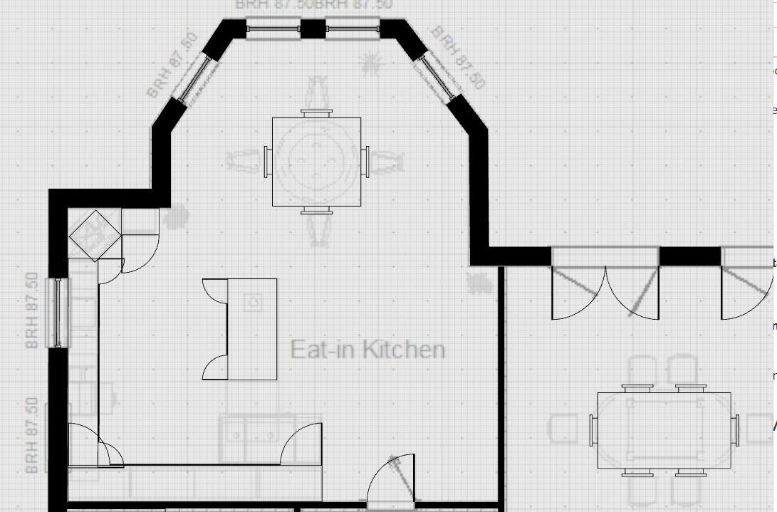 Adding interior walls, doors, windows and furniture to a floor plan