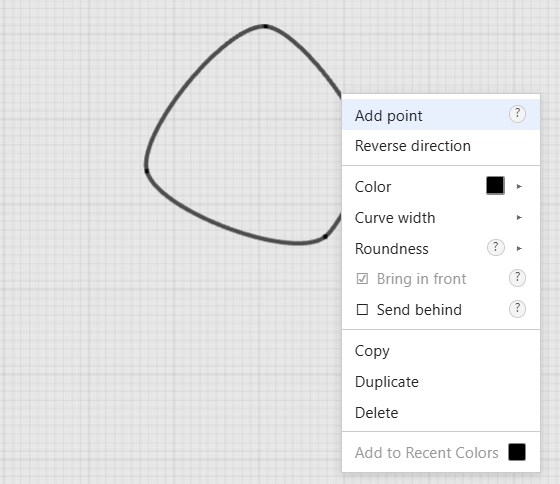Curve right-click menu